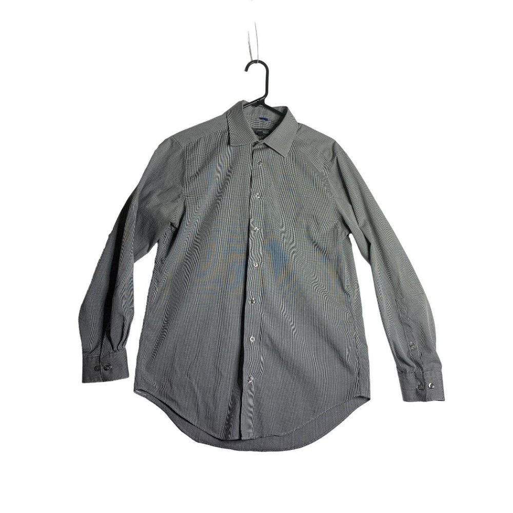 Kenneth Cole Reaction Button Down Slim Fit Mens M 15-15.5 32-33 Plaid